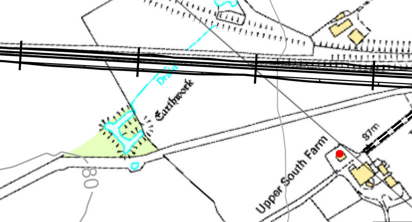 A map showing the HS2 line amd the earthworks