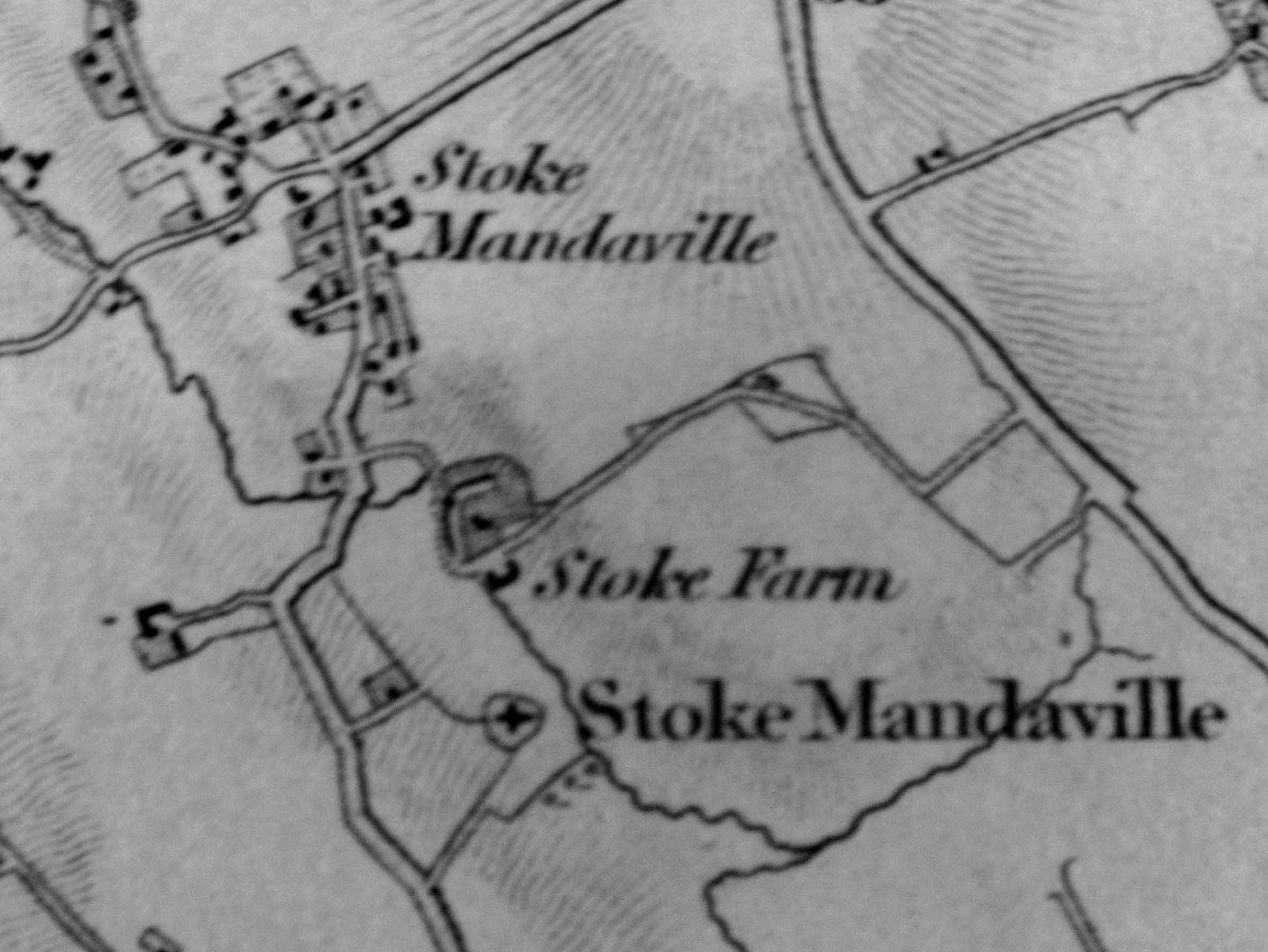 Stoke Mandeville's old parish chuurch in the fields in 1830