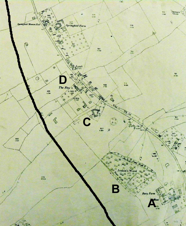 1898 map of Potter Row with proposed line of HS2