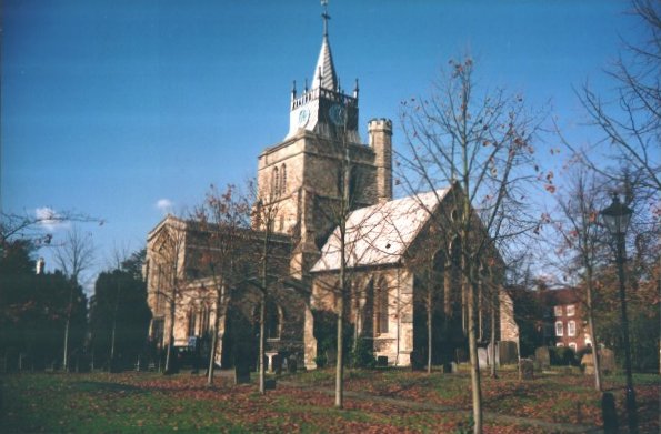The church of St Mary in Aylesbury, with its unique spire