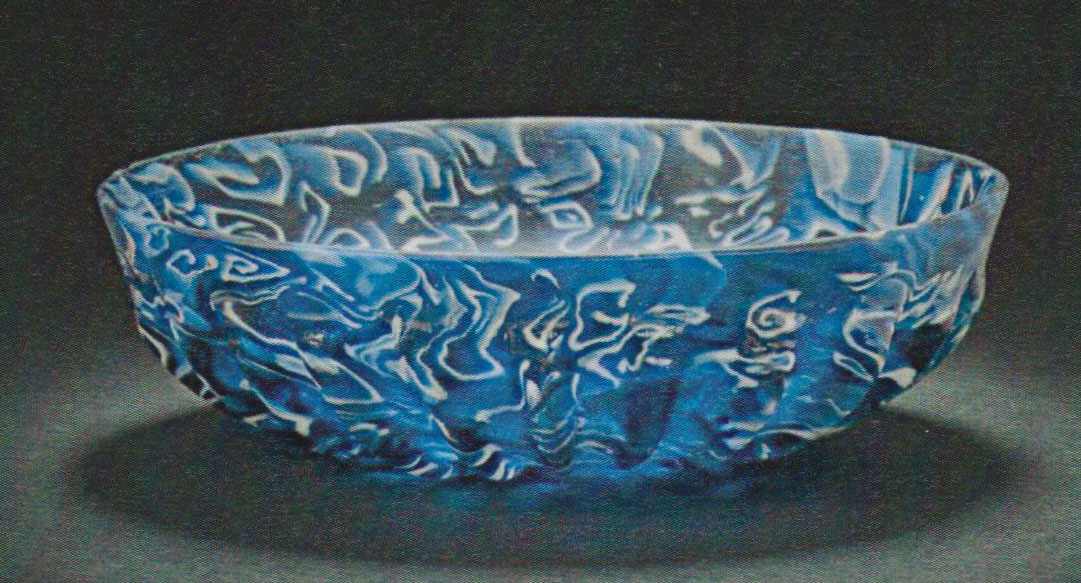 The Radnage bowl of blue and white glass