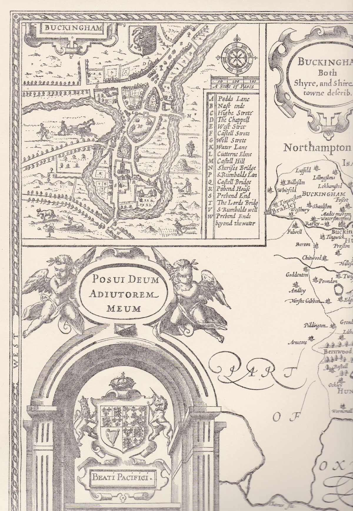 Section of John Speed's map of Bucks